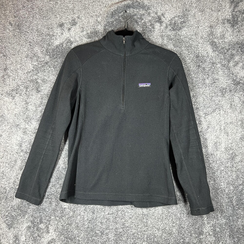Patagonia Sweatshirt Womens Small Black Micro D 1/4 Zip Pullover STY26278SP19